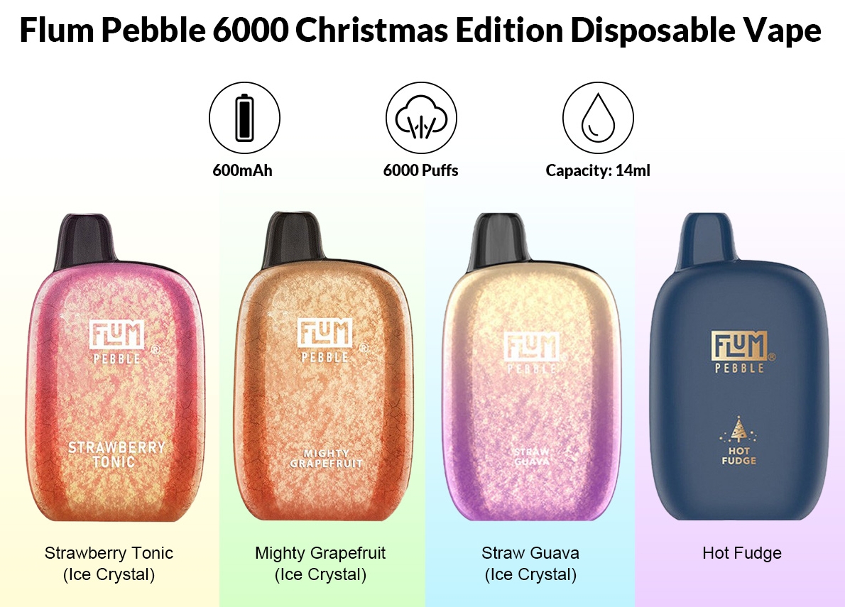FLUM PEBBLE 6000 Puffs Vape (božična izdaja) - hladna meta: Popolna E-trajka za Praznično Sezono